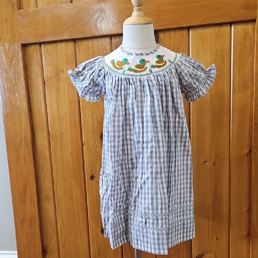 Blue Gingham Kids Casual Dress